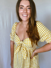 Load image into Gallery viewer, Look At The Bright Side Gingham Dress
