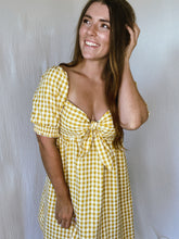 Load image into Gallery viewer, Look At The Bright Side Gingham Dress
